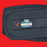 Soft black fabric headband with Forcefield® logo and curling icon on red background.