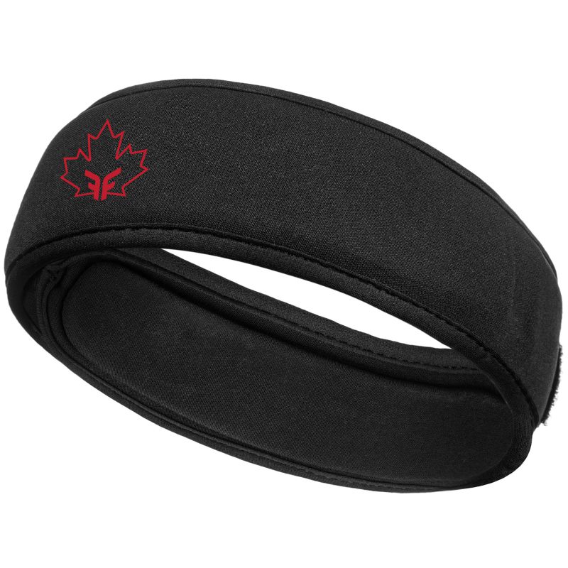 Red Forcefield® logo with a maple leaf on a black protective headband.