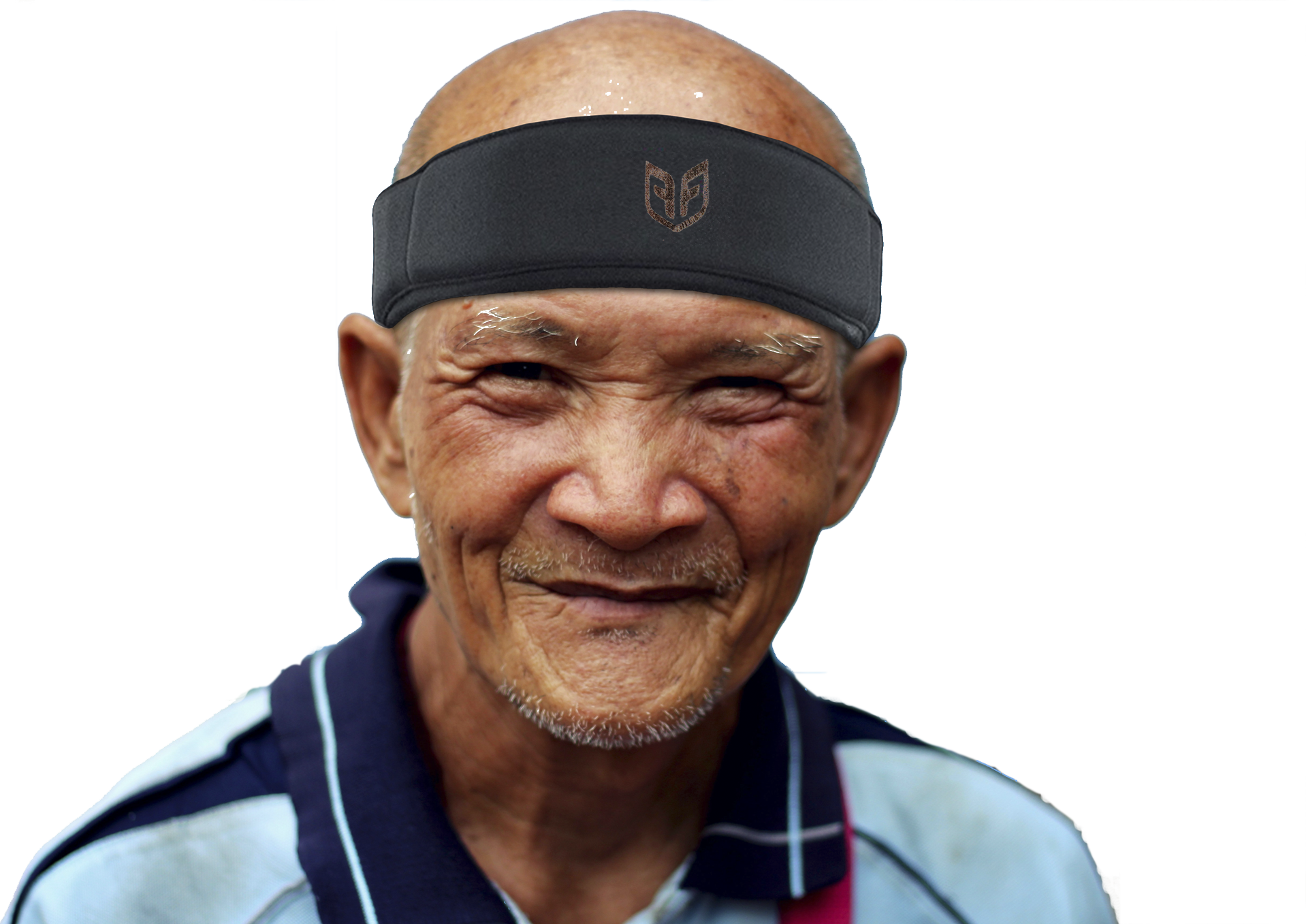 Soft protective headband by Forcefield® worn across the forehead, designed for athletes and high-risk activities to provide added protection and comfort during sports or physical activities.